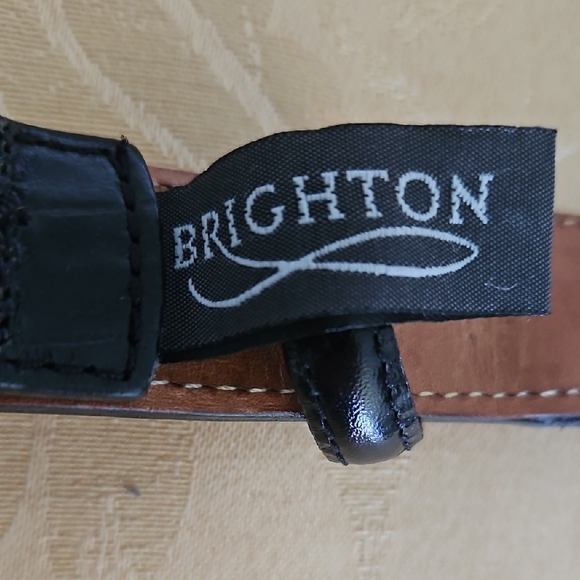 Brighton Black Leather Belt With Silver Buckle - Picture 2 of 11